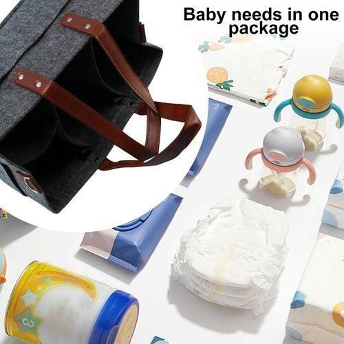 Baby Diaper Organizer Holder Shower Basket Bag Dark Grey
