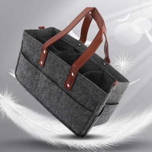 Baby Diaper Organizer Holder Shower Basket Bag Dark Grey