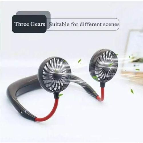 360&deg; rotating neckmounted electric fan 3level adjustable portable USB fan