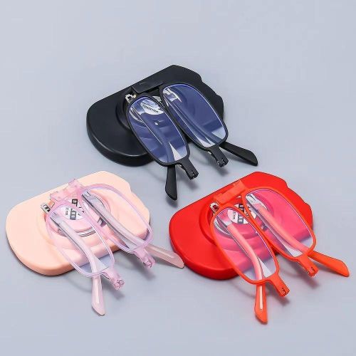 Folding anti-blue light reading glasses with mobile phone case bracket reading glasses
