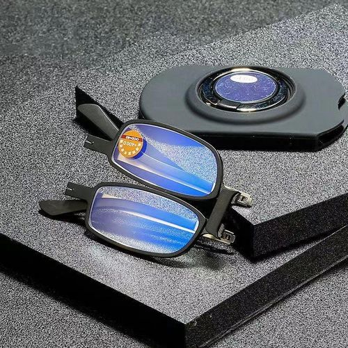 Folding anti-blue light reading glasses with mobile phone case bracket reading glasses