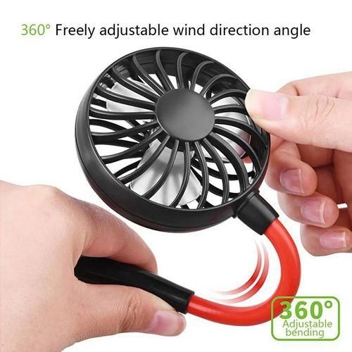 USB portable mini fan handsfree neck hanging sports fan 3speed mini double fan with night light