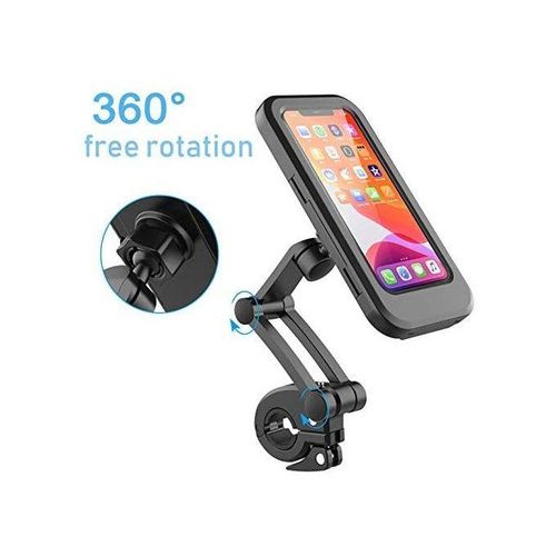 Magnetic Waterproof Mobile Phone Case Holder Bike Motorcycle Handlebar Mount Bag,Navigation Stand -Black.