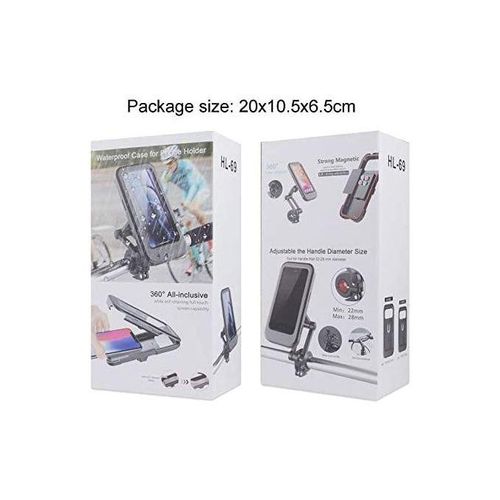 Magnetic Waterproof Mobile Phone Case Holder Bike Motorcycle Handlebar Mount Bag,Navigation Stand -Black.