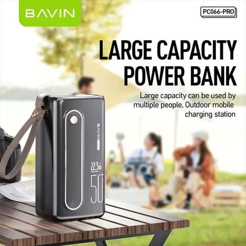 Bavin PC066 Power Bank 50000mAh Large Battery Capacity Power Bank Multiple Input And Output w/ Built-in Flashlight Full Charge can Last Up To1week For Tablet Cell Phones Digi Cams And Gaming- Multicolor