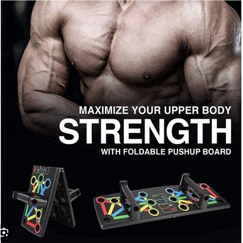 Foldable Push-Up Board Gym For Fast Chest, Biceps, Triceps, Shoulders - Black,