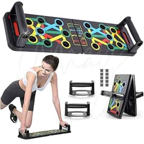 Foldable Push-Up Board Gym For Fast Chest, Biceps, Triceps, Shoulders - Black,