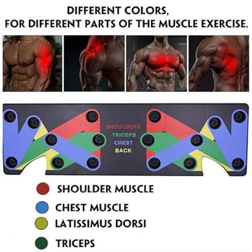 Foldable Push-Up Board Gym For Fast Chest, Biceps, Triceps, Shoulders - Black,