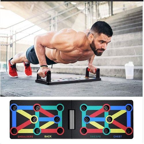 Foldable Push-Up Board Gym For Fast Chest, Biceps, Triceps, Shoulders - Black,