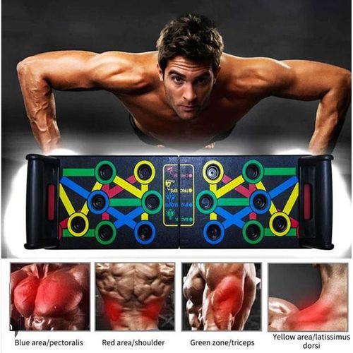 Foldable Push-Up Board Gym For Fast Chest, Biceps, Triceps, Shoulders - Black,