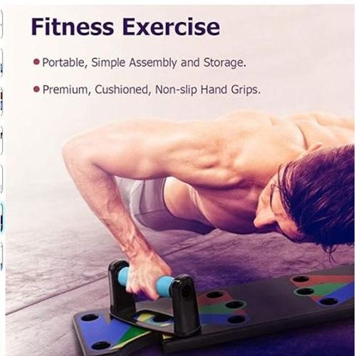 Foldable Push-Up Board Gym For Fast Chest, Biceps, Triceps, Shoulders - Black,