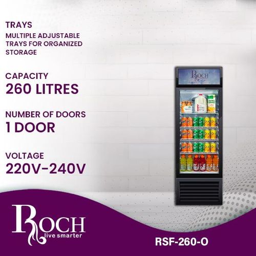 Roch 260L Beverage Cooler Chiller Showcase Freezer/Refrigerator-Black.