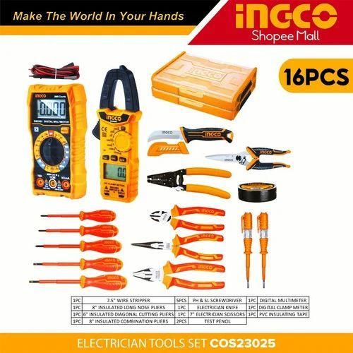 INGCO Electrician Tool Kit - Orange, Black