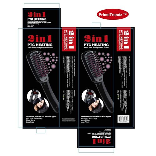 Heating 2 in 1 Ionic Hair Straightening Brush Comb Irons with LCD Display Electric Dual Volt Hair Straight Brush 300F to 450F
