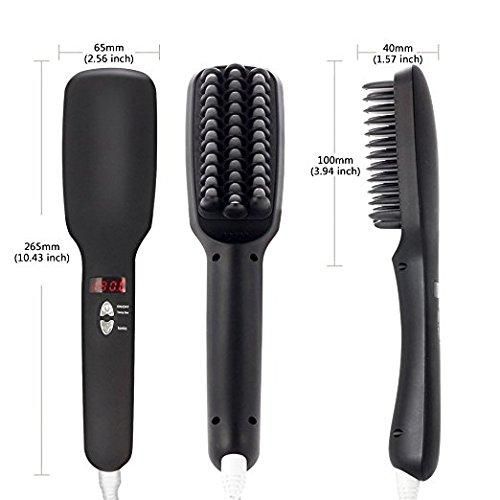 Heating 2 in 1 Ionic Hair Straightening Brush Comb Irons with LCD Display Electric Dual Volt Hair Straight Brush 300F to 450F