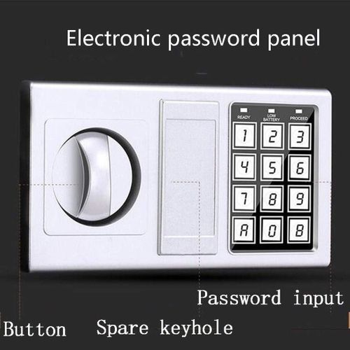 23 cm* 17 cm Digital Electronic Safe Box T-17 Number & Key Lock/Unlock Security Safes Mini Electronic Password Deposit Box with Keypad for Office Hotel Business Jewelry Cash Money Valuables Storage- Multicolor