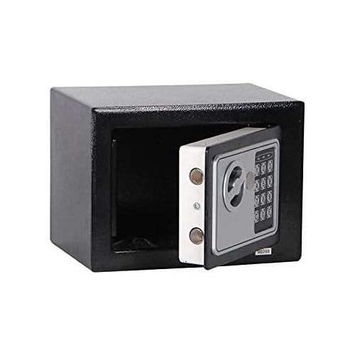 23 cm* 17 cm Digital Electronic Safe Box T-17 Number & Key Lock/Unlock Security Safes Mini Electronic Password Deposit Box with Keypad for Office Hotel Business Jewelry Cash Money Valuables Storage- Multicolor