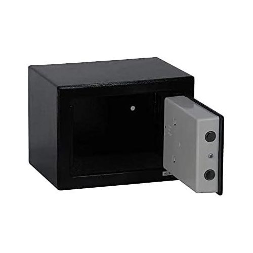 23 cm* 17 cm Digital Electronic Safe Box T-17 Number & Key Lock/Unlock Security Safes Mini Electronic Password Deposit Box with Keypad for Office Hotel Business Jewelry Cash Money Valuables Storage- Multicolor