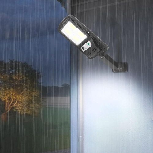 outdoor spotlight with solar panel motion sensor with remote control street lamp, wall mounted cold light 6000-6500K