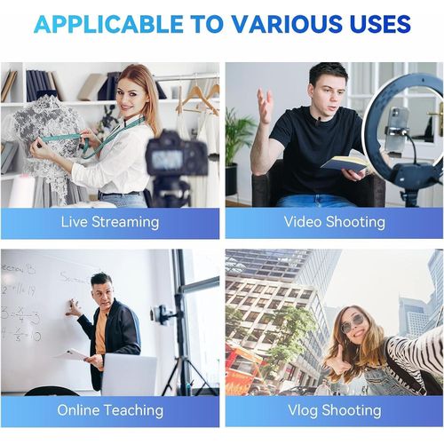 3 in 1 Mini Microphone Wireless Lavalier Microphones for iPhone, Android and Camera- 2.4G Cordless Double Mics with Noise Reduction-Professional Video Recording Lav Mic for Interview, Vlog-Black