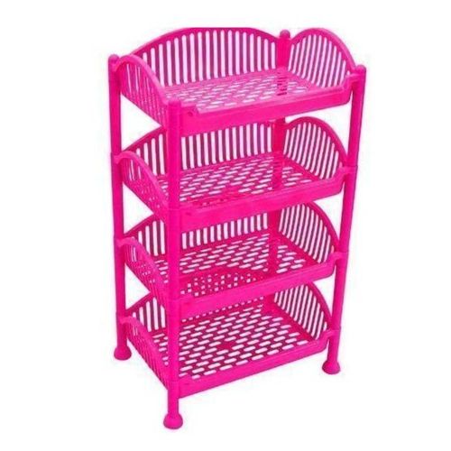 Plastic Laundry Basket Trolley- Color May Vary