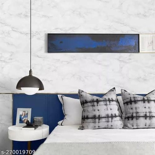 Self-Adhesive Wall Sticker Waterproof Anti Mode and Heat Resistant Drawer 60cm X 200CM Kitchen Oil Proof Foil Stickers Kitchen Backsplash Wallpaper - White Marble 03 (60cm X 200cm) -Multicolor