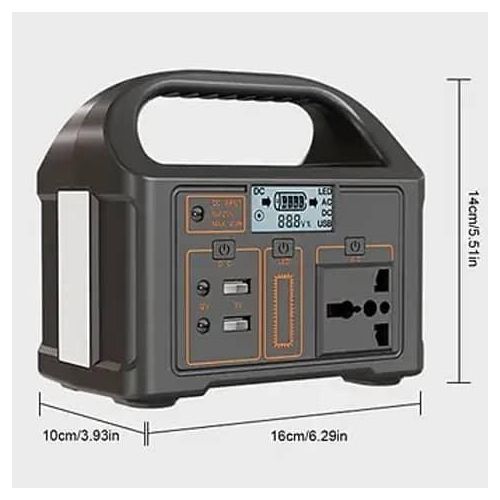 150W Inverter Camping Energy Storage 50Hz/60Hz Sine Wave 12Ah Storage System Can Connect The External Battery Outdoor Power Bank Portable Power Station 220v Inverter 110v Mobile Solar Power Supply Generator- Black