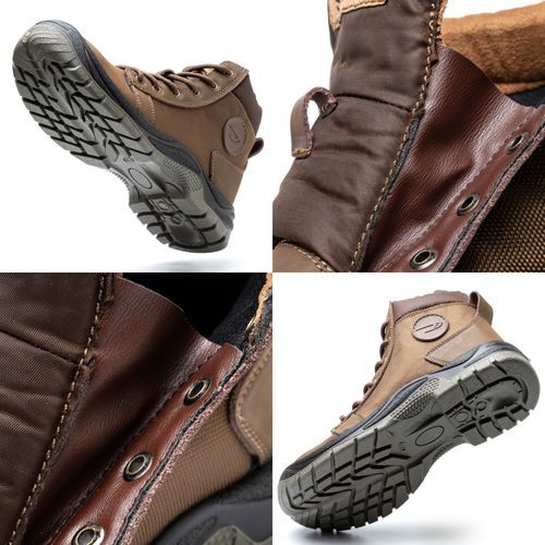 Safety Shoes Steel Toe Work Boots Anti-Smashing Anti-Puncture - Brown