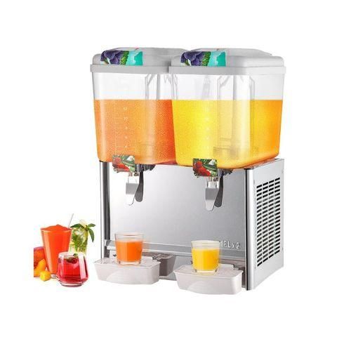 36 Litres  2 Tap Commercial Electric Juice Dispenser And Cooler &ndash;Transparent