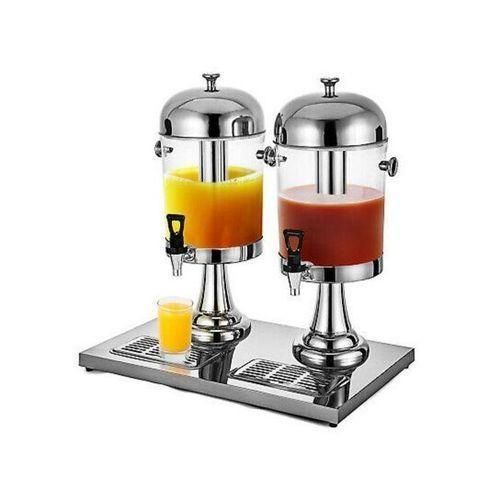 Double Tank Water Jug, Juice Dispenser Can- Silver