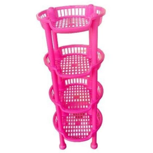 Plastic 1 Kenpoly Ezee Trolley 4 Stack For Kitchen-Color May Vary