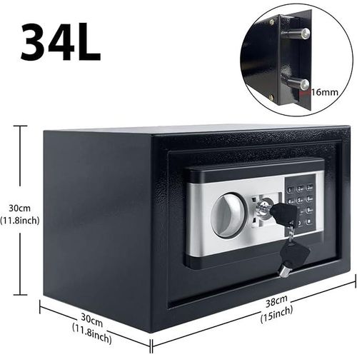 Small Digital safe ,Steel Small Home Office Digital Electronic Fireproof Safe Box-Black