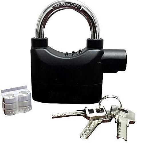 Kinbar Siren Alarm Padlock -Zinc Alloy - Black