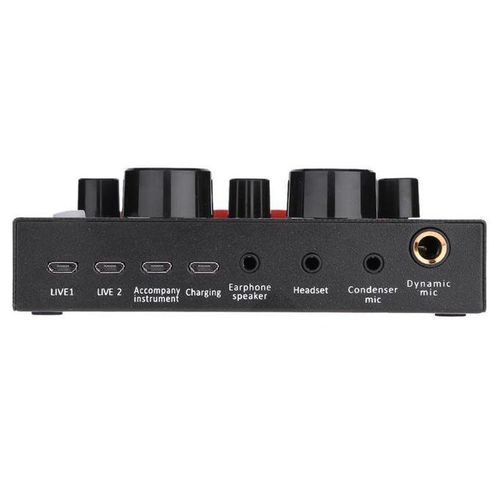 V-8 Sound Card Mixer Audio Interface External Streaming USB