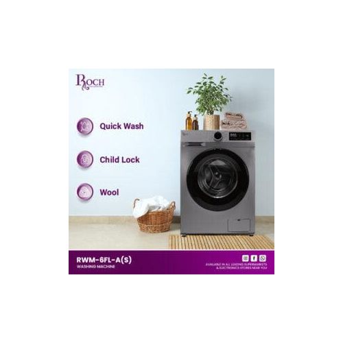 Roch 6 KG Front Loader Automatic Washing Machine - Silver