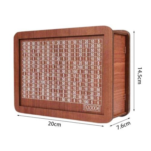 Wooden Savings Tracker Vintage Bamboo Money Box With Target For Kids