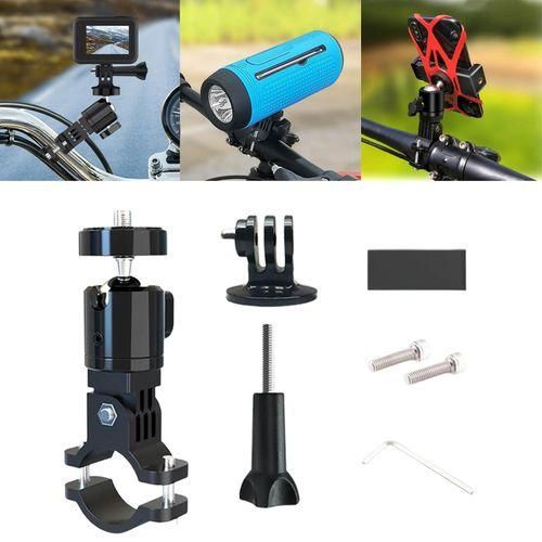 Motorcycle Handlebar Mount Holder Camera Clamp Rotating Camera Base