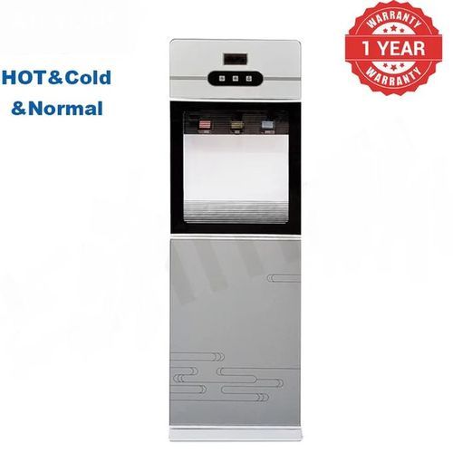 3 Taps Water Dispenser With Cabinet (storage Compartment) - White & Silver