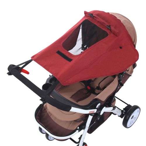Baby Stroller Sunshade Cover Easy to Install Adjustable Design Stroller Accessories Protect Your Little One from Sun and Rain,Wine Red NO5311