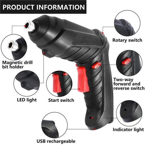 VIC 3.6v Power Tools Set Household Maintenance Repair 1800mAh Household Electric Drill Cordless Screwdriver
