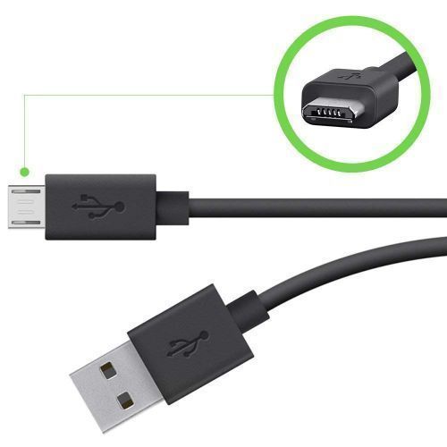 Long Reinforced Micro USB Charging Cable - Black