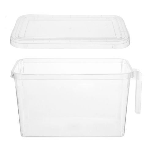 Kitchen Fridge Organizer Clear Storage Box Egg Fruit Food Container With Handle Clear