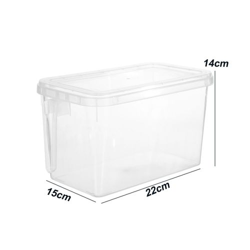 Kitchen Fridge Organizer Clear Storage Box Egg Fruit Food Container With Handle Clear