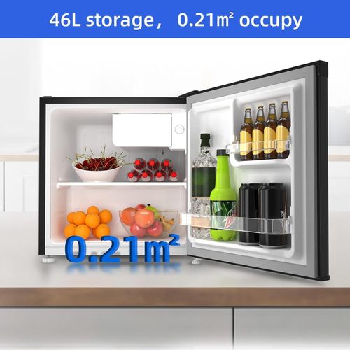 Chiq 60 Liters Mini Fridge E Energy Rating, Table Top Fridge, Compact Wine&Beers Cooling, Reversible Doors- 3 Years Warranty