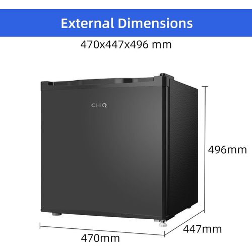 Chiq 60 Liters Mini Fridge E Energy Rating, Table Top Fridge, Compact Wine&Beers Cooling, Reversible Doors- 3 Years Warranty