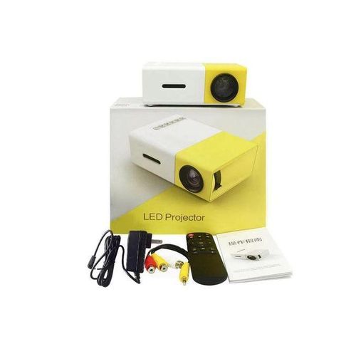 Mini Portable Smartphone Pocket Projector HDMI-Compatible AV USB HD 1080p Video Media Player For Home Theater PC Laptop, Yellow.