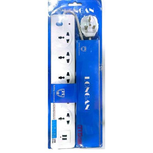 Powerful Extension Cable With 5 Way Plus Charging ports Longan Power Extension Cable