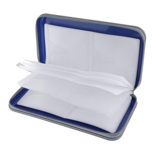 80 Capacity CD Disc Carry Case Holder DVD   Wallet Blue