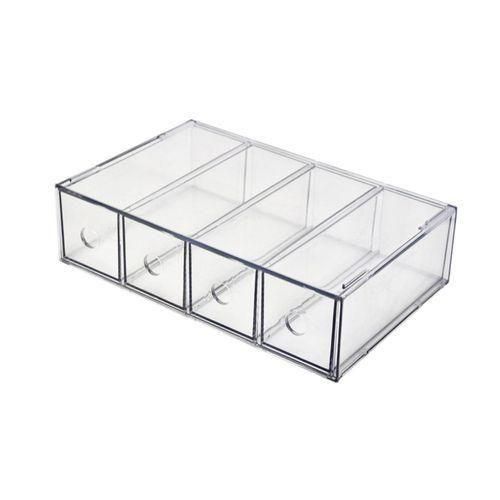 Sunglasses Organizer Case Showcase Dustproof 4 Grids Clear