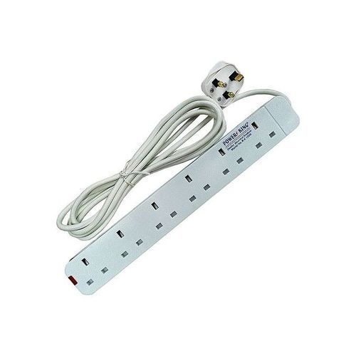 Power King 6-way Extension Cable - White